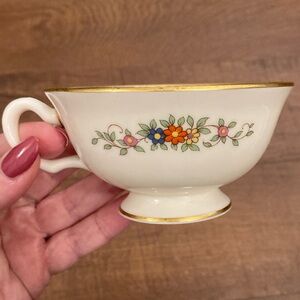 Lenox Grenoble Ivory Teacup with Elegant Floral Design & Gold Trim Vintage